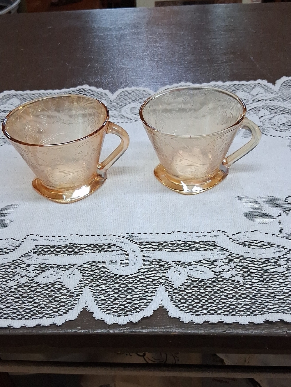 Jeanette Florigold carnival Depression glass,‎ 2 pc bundle